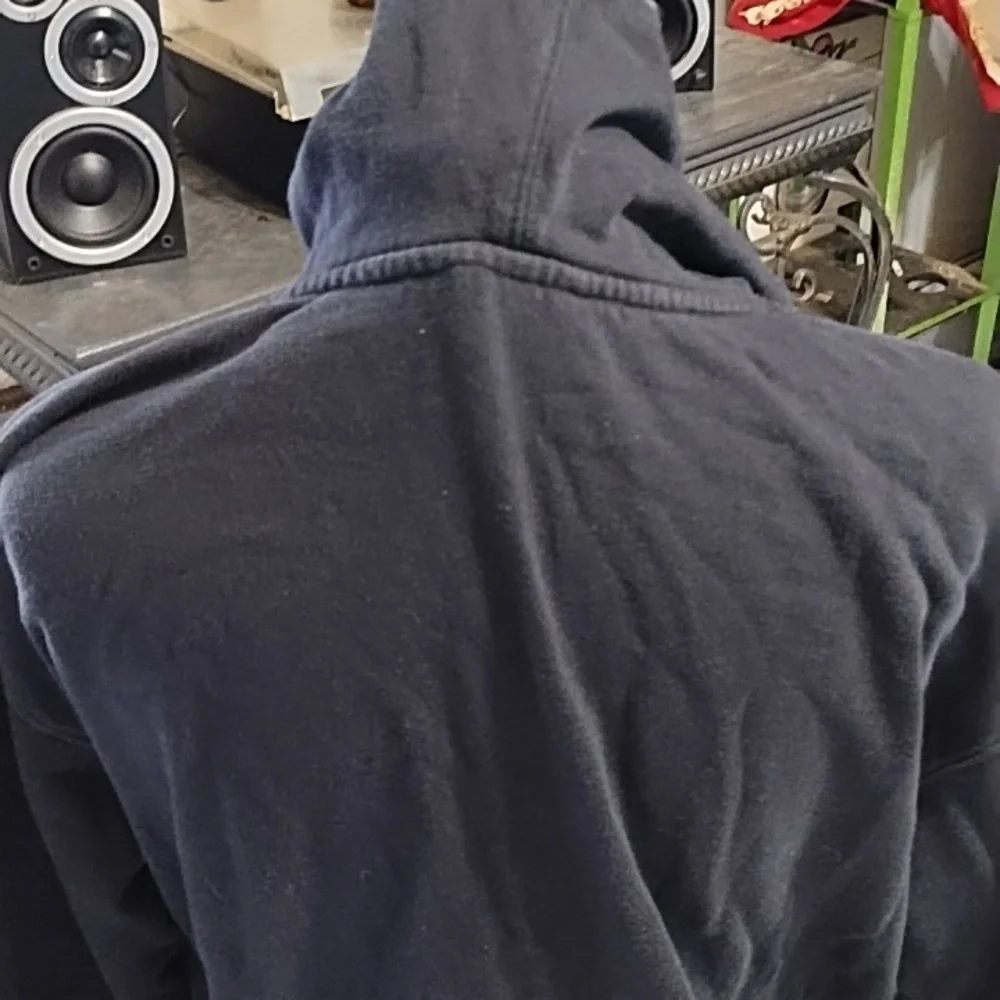 Sweater Hoodie Pull string hood pull over Faded Black FIELD AND STREAM sz Med
